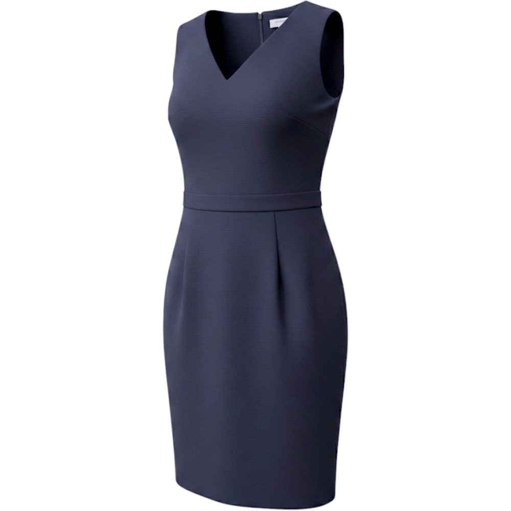 Kasper Separates Navy Blue V-Neck Sleeveless Sheath Dress Size 8 NWT